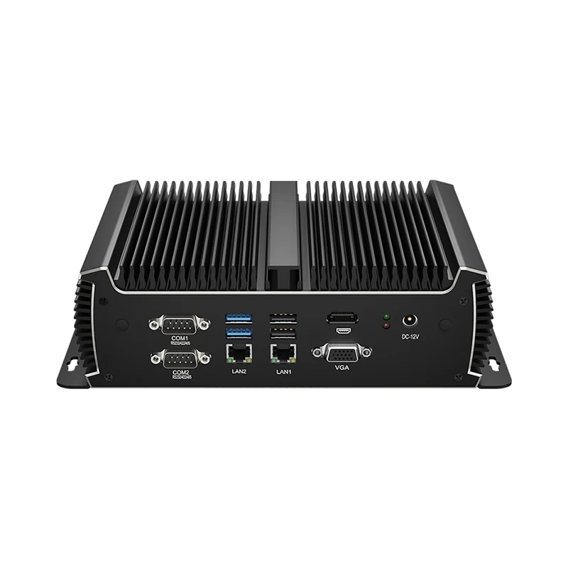 Helorpc Fanless Mini PC with i5-1135G7 Support WiFi 4G LTE Computer for Industrial with 2x2.5G LAN 6xRS232/485 8xUSB WIN10 Ready