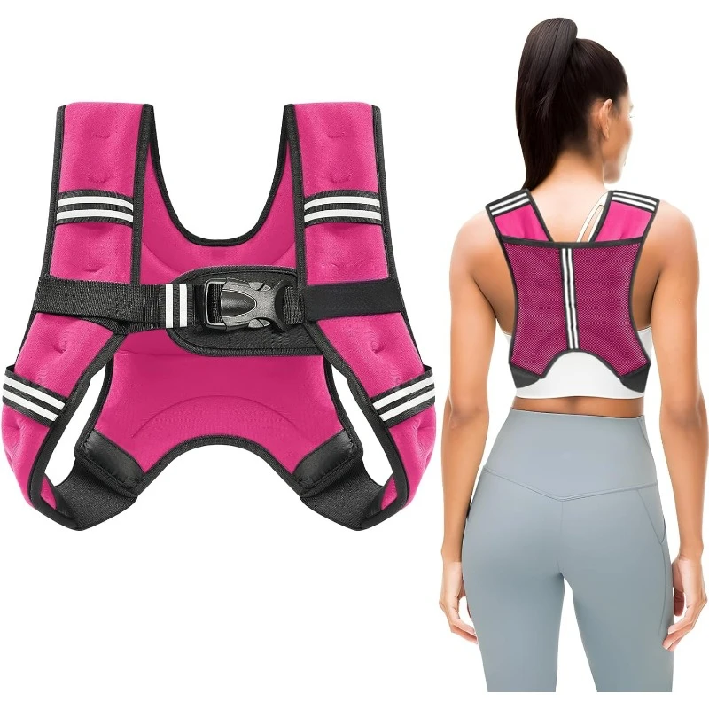 Weighted Vest Woman Men 5lb/10lb/15lb/20lb/25lb/30lb Weights with Reflective Stripe