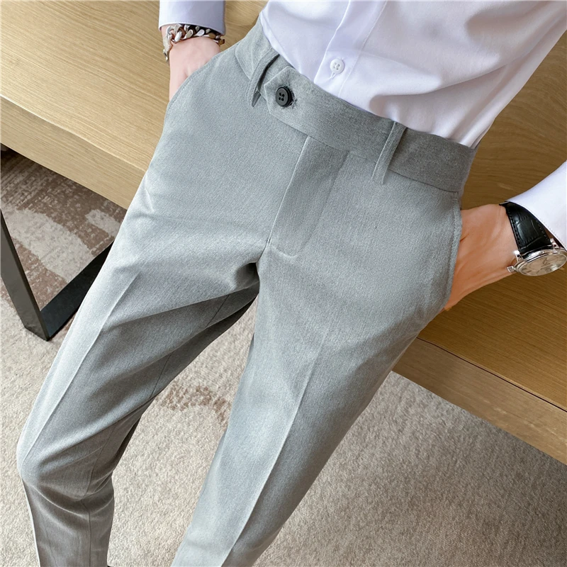 Groom White Suit Pants Men Formal Wear Dress Trousers Slim Fit Trousers Men Business Pants Men High Quality Dress Suits Pants 36