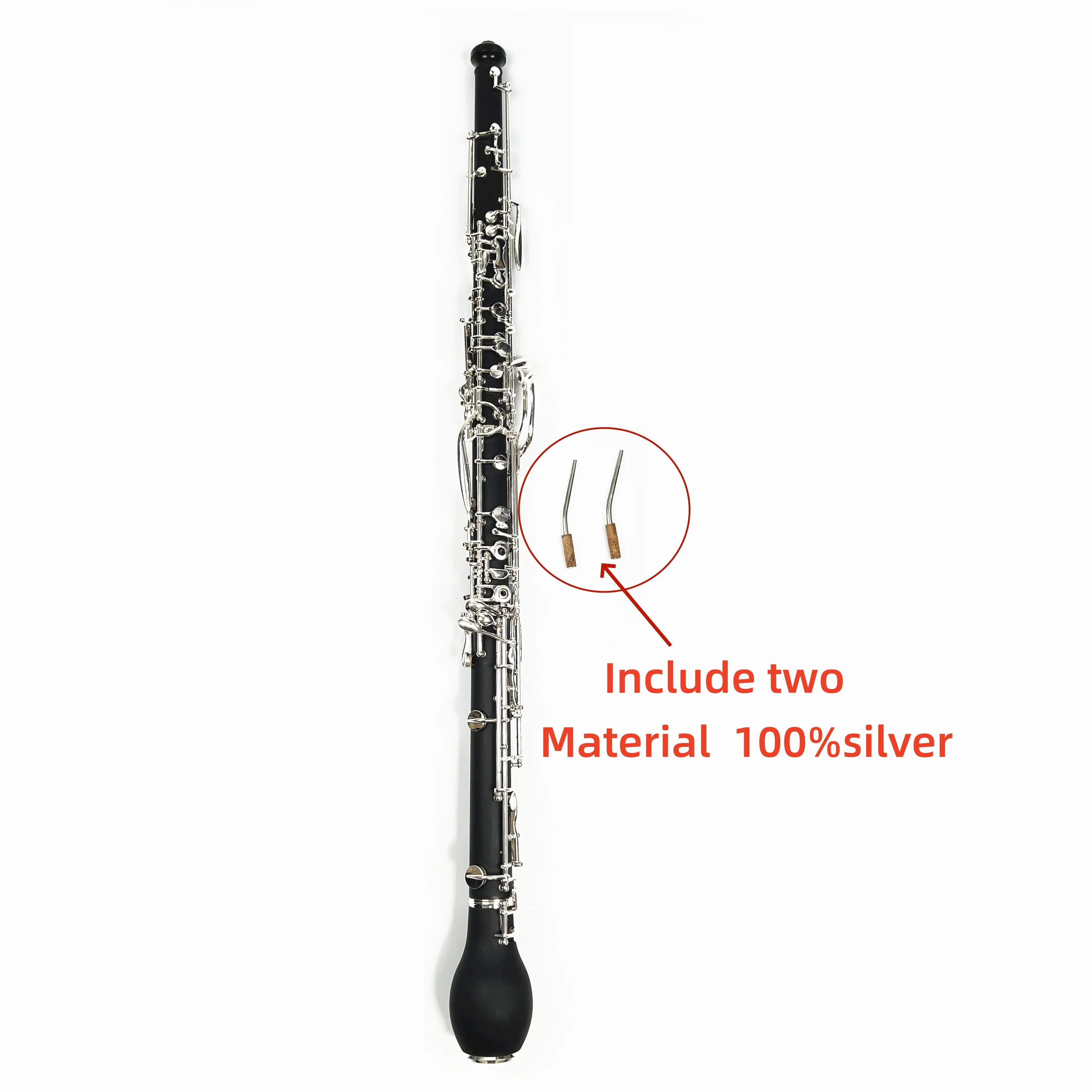 English Horn Alto Oboe F Key Synthetic Wood Body Silver-plated Keys Woodwind Instrument with Reed Gloves