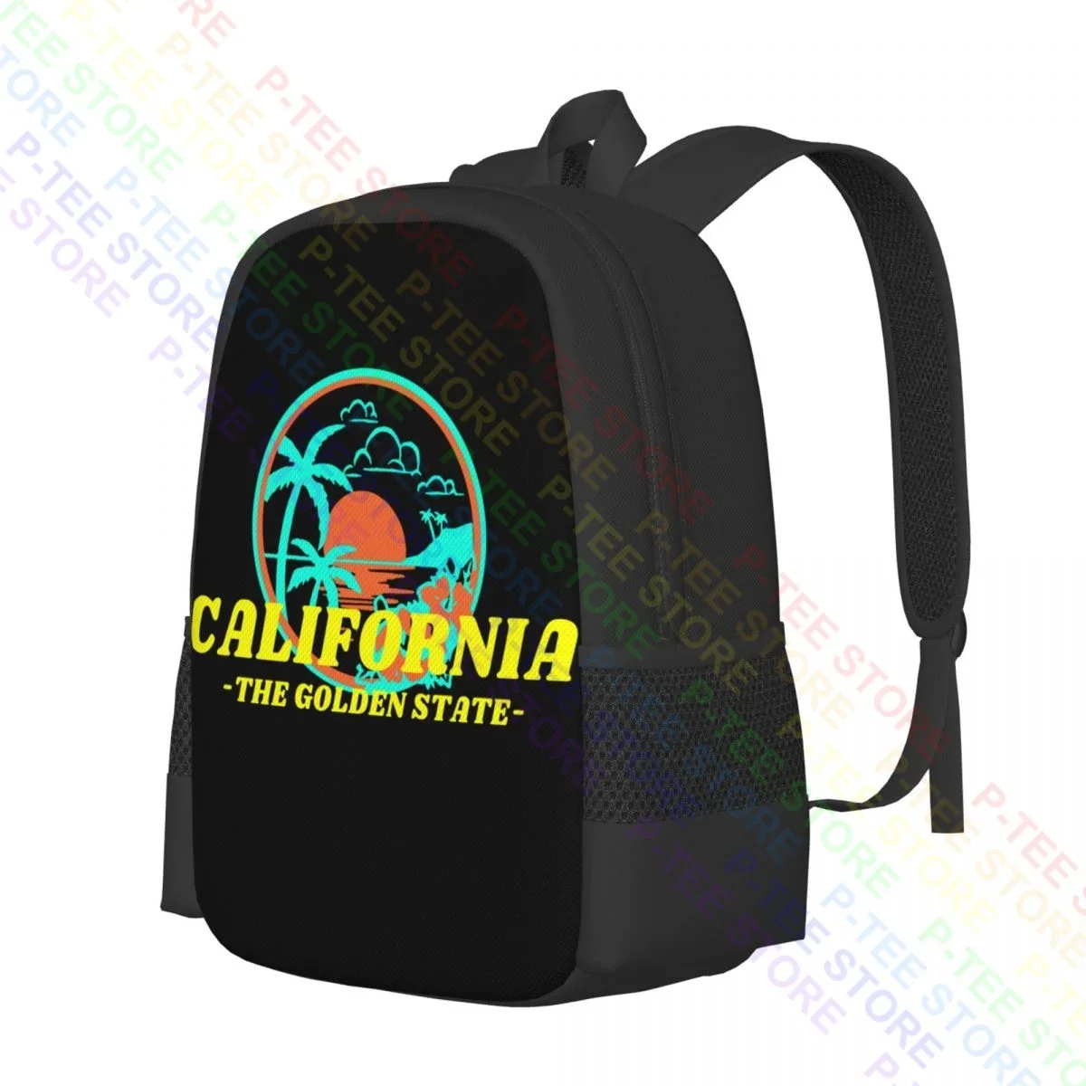 California The Golden State Summer Beach VibesBackpack Large Capacity Foldable Storage Bag