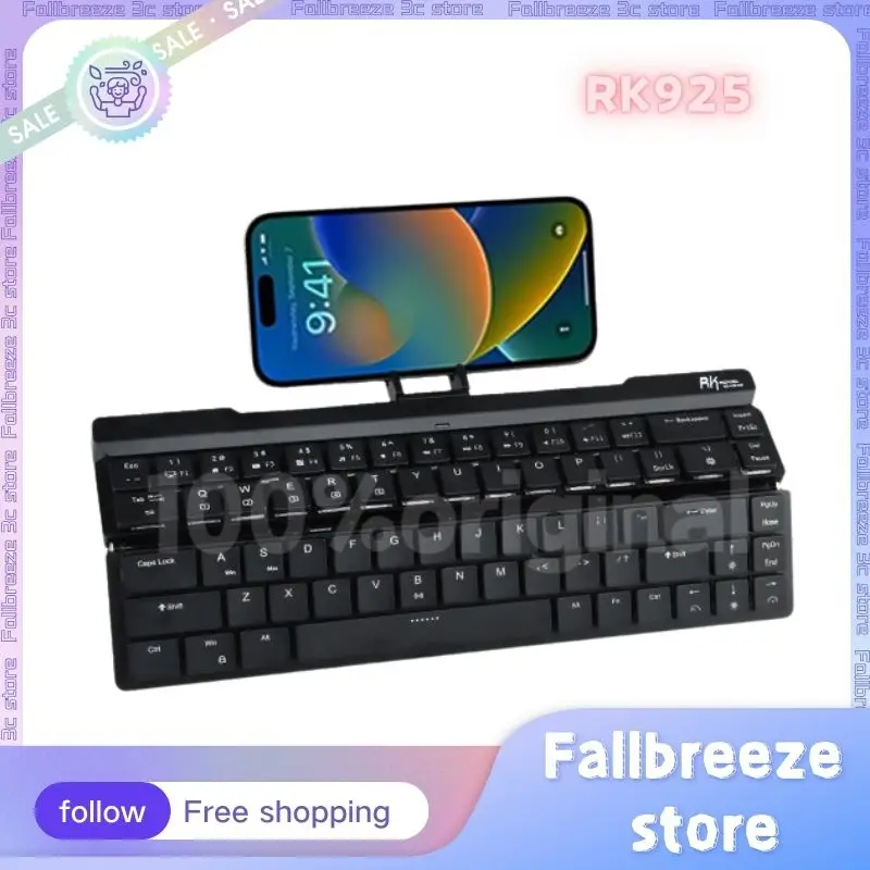 

RK925 Folding Keyboard 68 Keys Portable Dual Mode Wireless Bluetooth Mechanical Mini Keyboard USB Wired Keyboard For iPad Win