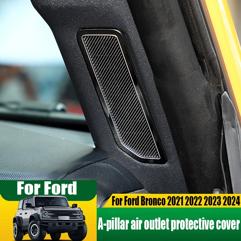 

Для Ford Bronco 2021 2022 2023 2024, модифицированная защитная крышка воздуховыпускного отверстия на А-образной стойке, аксессуары для украшения интерьера автомобиля