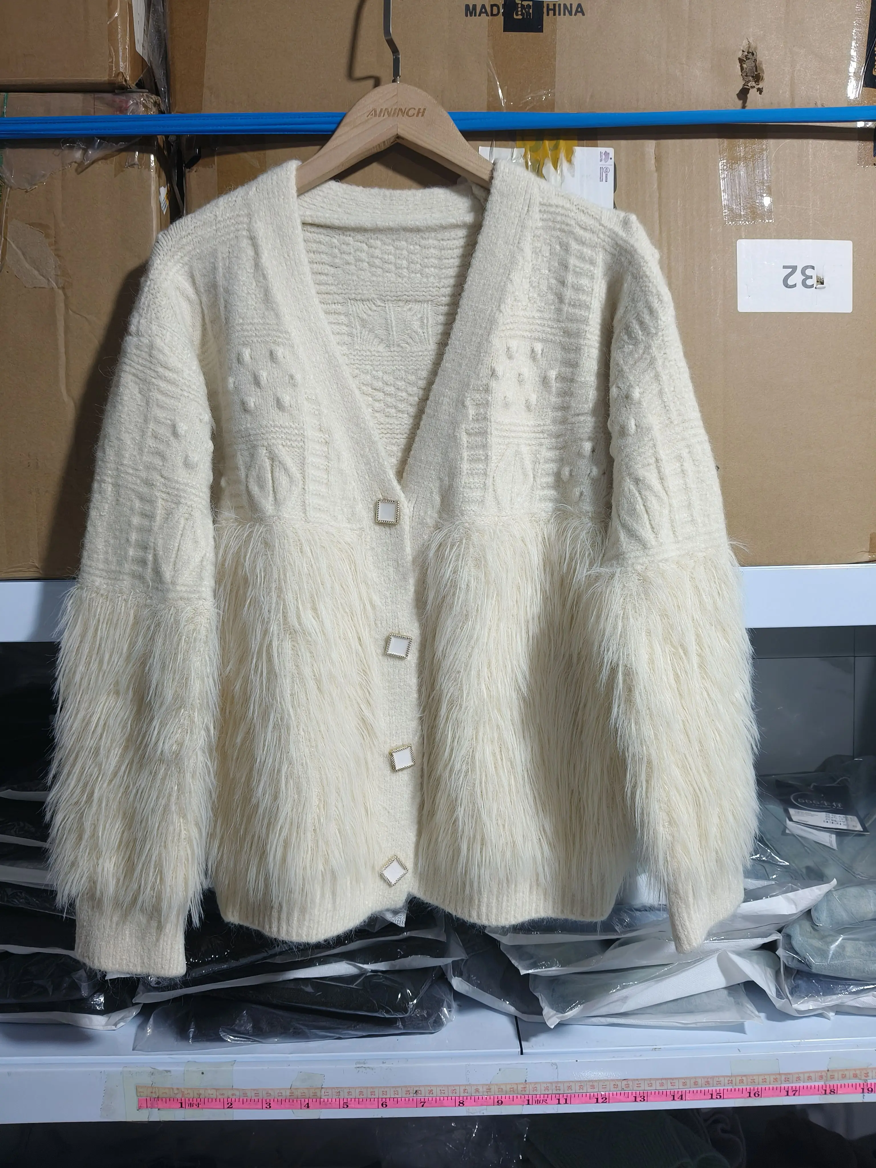 

Нежные бежевые вязаные кардиганы с v-образным вырезом и длинными рукавами, свободные мягкие свитера, пальто, универсальные однобортные трикотажные топы