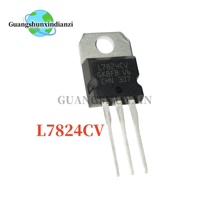 10-20pcs/lot 100% new L7824CV L7824 7824 LM7824 MC7824 24V 1.5A TO-220 Triple-pin Regulator Best Quality transistor