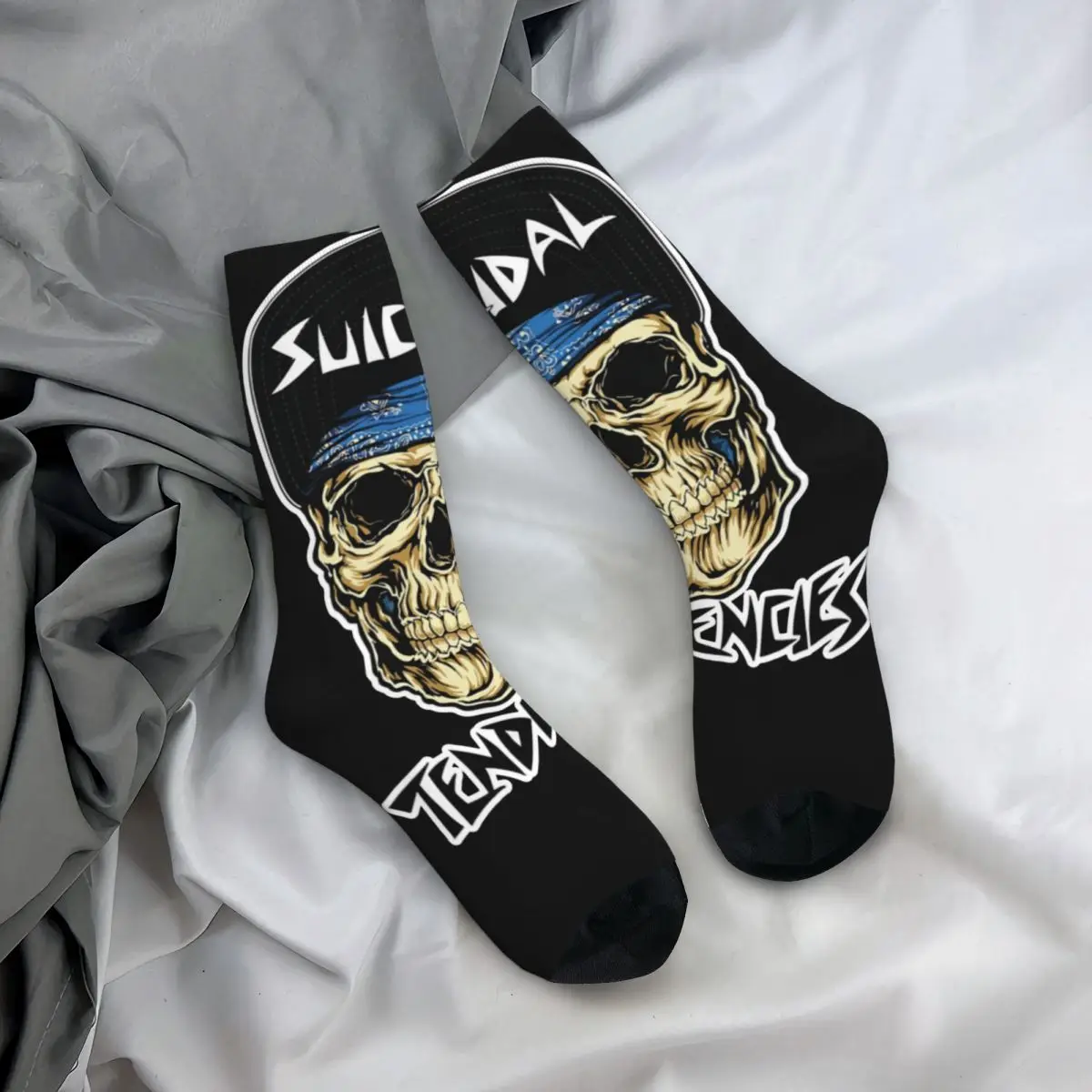 Harajuku Men\'s Socks Suicidal Tendencies Band Merch Comfortable Punk Graphic Dress Socks All Seasons