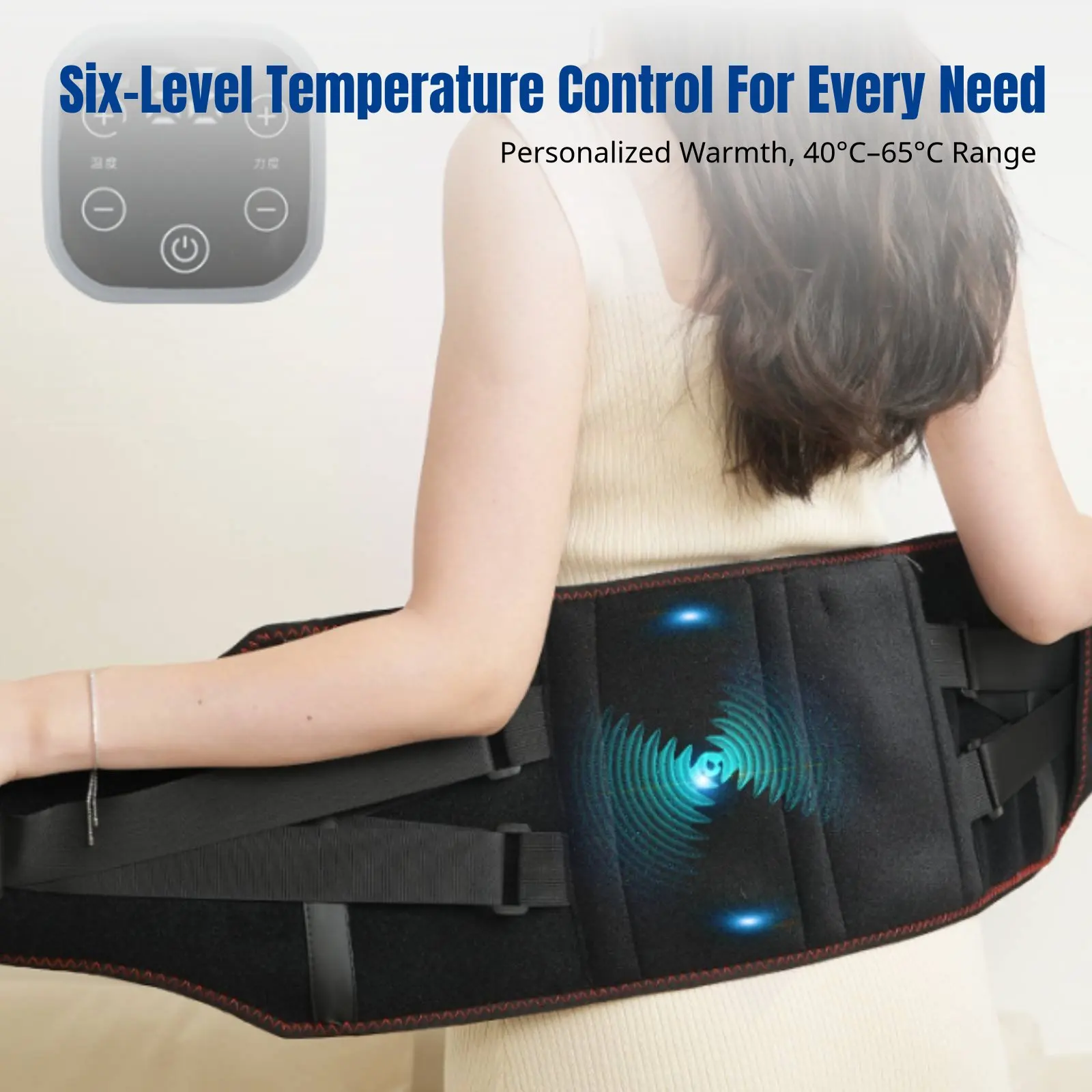 

Graphene Heated Waist Belt, 6-Level Temperature Control, LED Display, Vibration, Women Relief