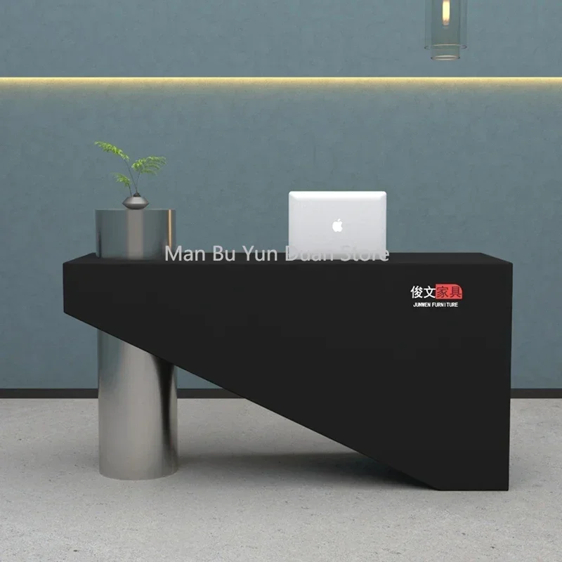 

Beauty Institute Counter Customer Center Reception Lectern Simple Irregular Desk Front Clothes Home Bank Long Aesthetic Decor