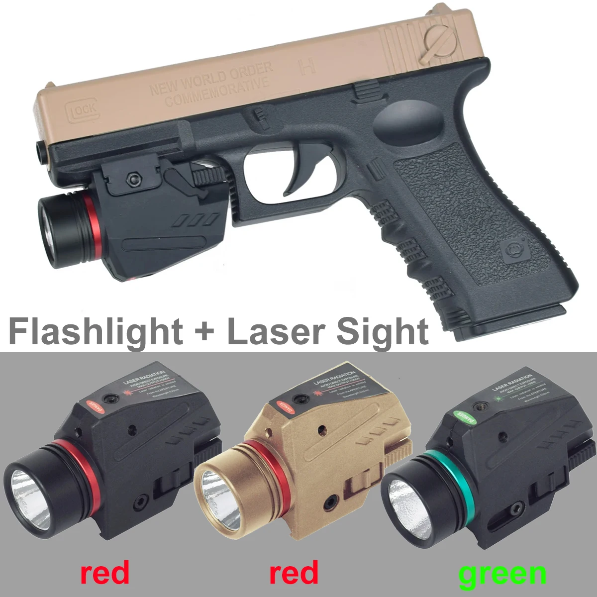 

Tactical Compact LED Flashlight G/R Sight Combo Weapon Gun Light For Pistol 911 Glock 17 19 Handgun For 20mm Rail Scout Light
