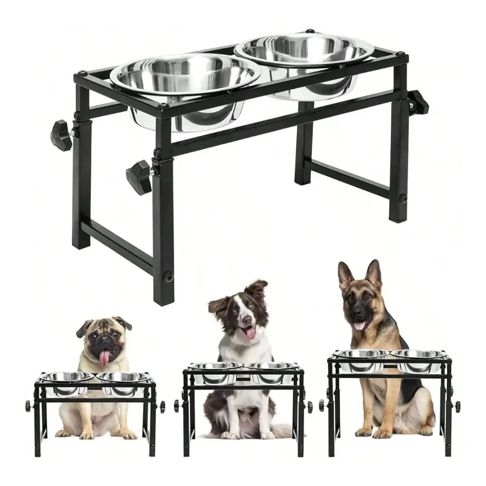 

Dog Bowl Dog SuppliesRaised Pet Bowls With 2 Bowls For Dogs Stainless Steel Elevated Pet Feeder Dog Water Dishes Station Food Bo