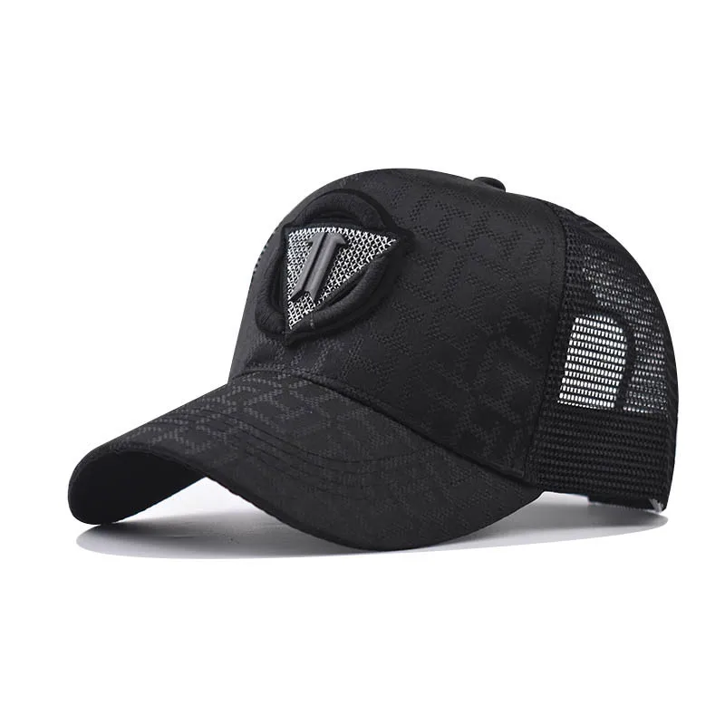 

New Outdoor Trendy Triangle Logo Embroidered Baseball Cap For Men And Women Plaid Dad Hat Mesh Cap Fashion Hat