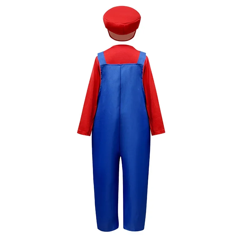 配管工コスチュームコスプレ衣装ボディスーツ子供服ステージパフォーマンスオーバーオール面白いセット少年少女アニメロールプレイ衣装