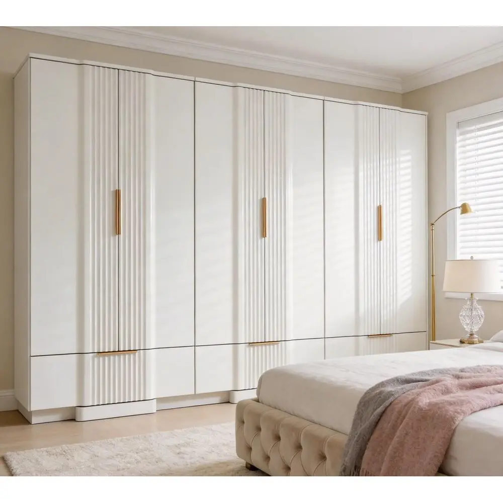 

67 Wooden Armoire with Drawers and Doors, Adjustable Shelves, White Wardrobe for Clothes Storage in Bedroom