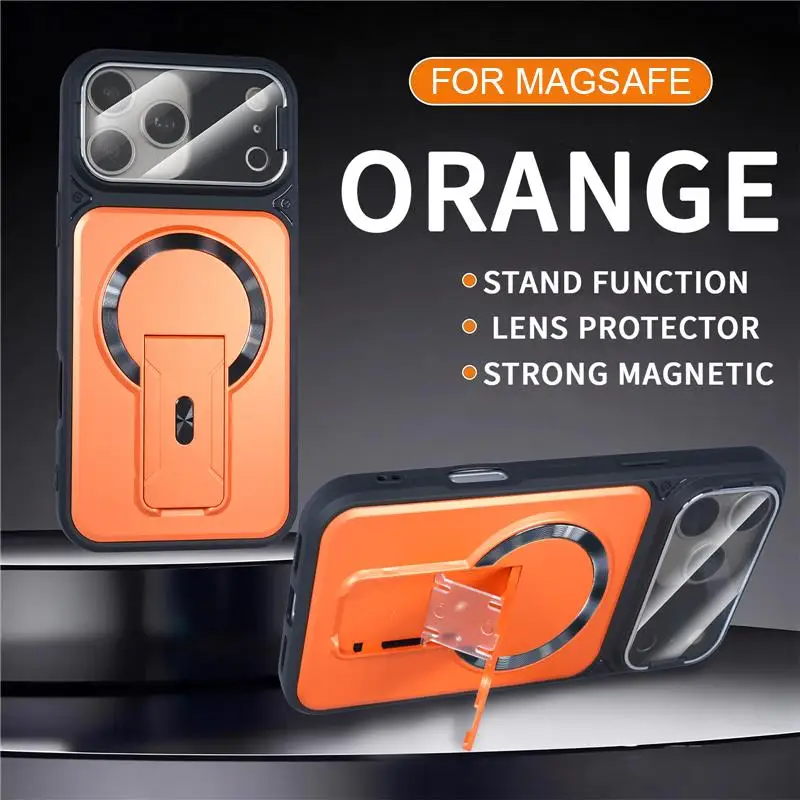 Dual-Linsen-Spiegel-Schutzhülle mit magnetischem Ständer für MagSafe iPhone 17 Air 16 15 14 13 12 11 Pro Max Plus – Mattes PC-Gehäuse