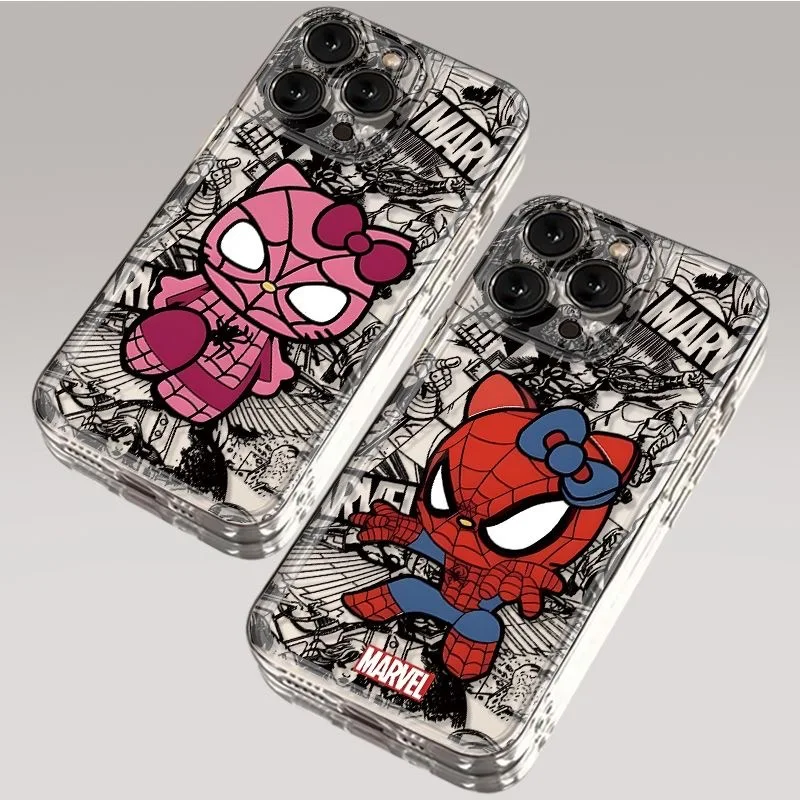 

Marvel Spider-Mans Hello Kittys Hot Phone Case For Samsung S24 S23 S22 S21 S20 S10 FE Note20 Note10 Plus Ultra Lite 5G Clear