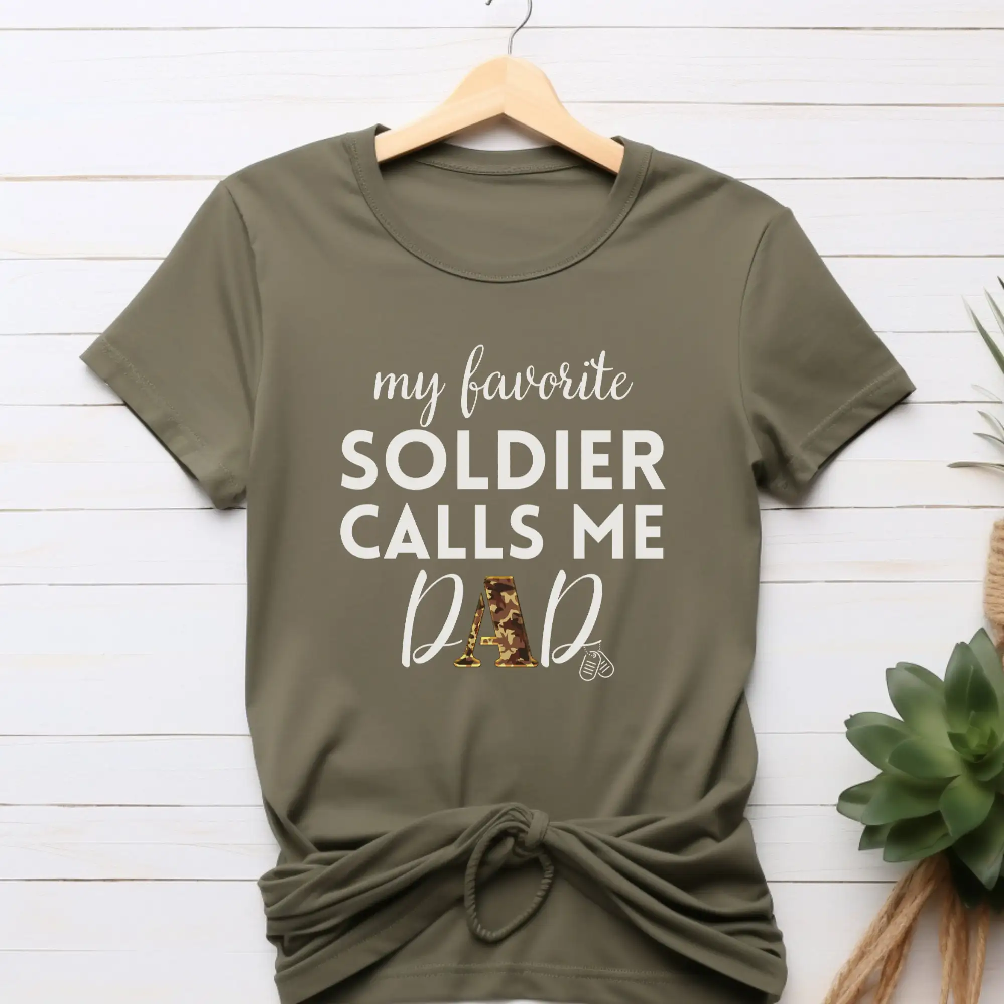 My Favorite Soldier Calls Me Dad Proud Army T Shirt Family Day Usa Father Military