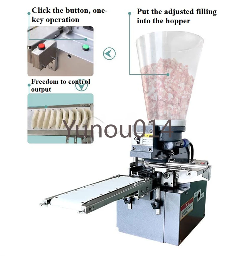 Mała maszyna do robienia pierogów smażonych do użytku w restauracji, półautomatyczna, japońska maszyna do robienia pierogów Gyoza, 1500 sztuk na wys.