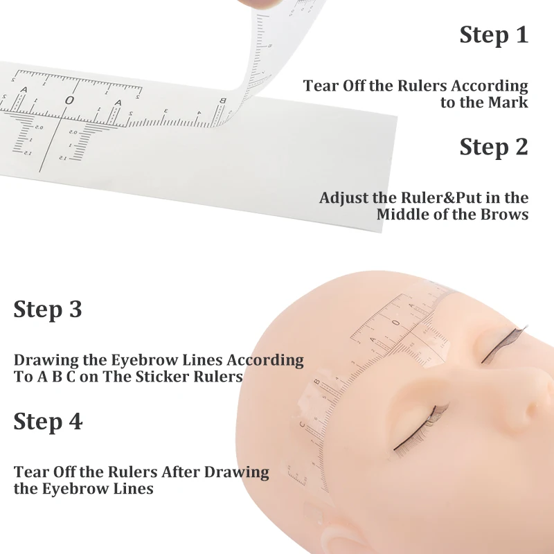 50 قطعة المتاح Microblading الحاجب حاكم ملصقات الحاجب تشكيل الحاجب موقف حاكم دليل ملصق تجميل دائم أداة