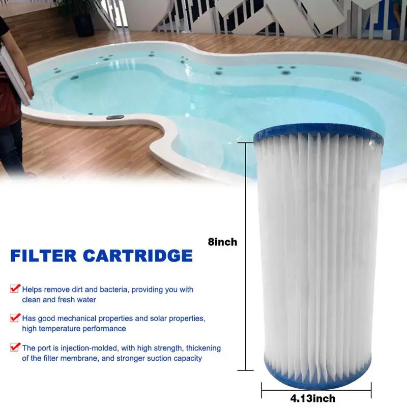 Swimming Pool Filter Spa Hot Tub Cleaning Filter Pump Cartridge Type A C Daily Care Cartridge Pool Replacement Filter Cleaner