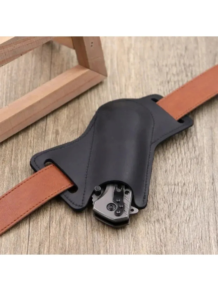 Gaine de rangement en cuir anti-rayures, 1 pièce, couteau pliant, ceinture de taille, support de Clip, couteaux de poche, Pack d'outils pour le Camping