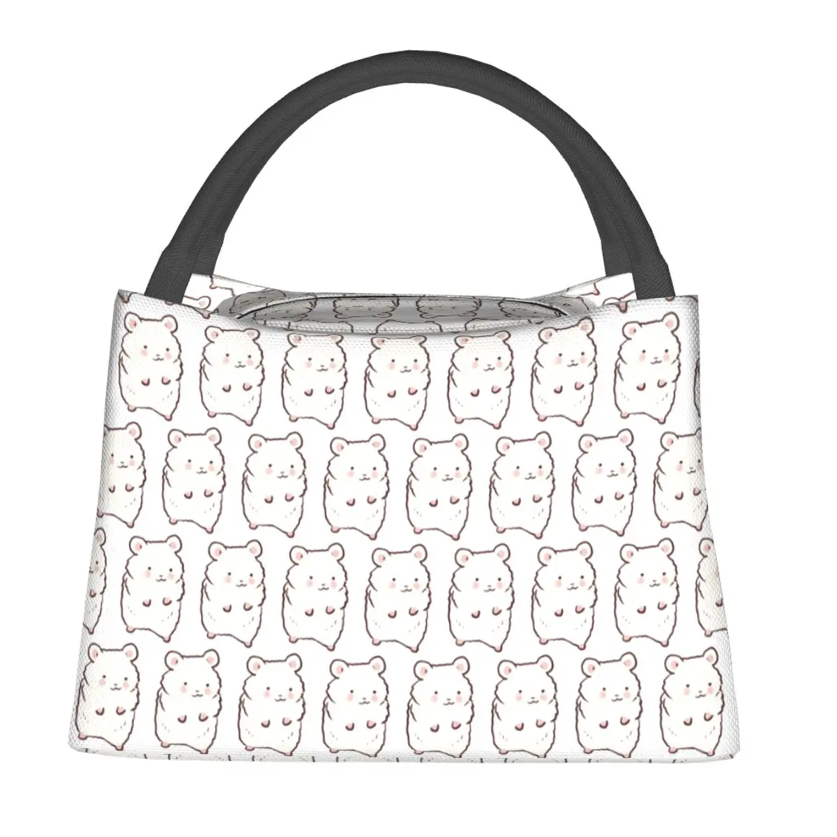 Cute Hamster Drawing Insulated Lunch Bag for Women Kids Portable Food Boxes Thermal Lunch Box Tote