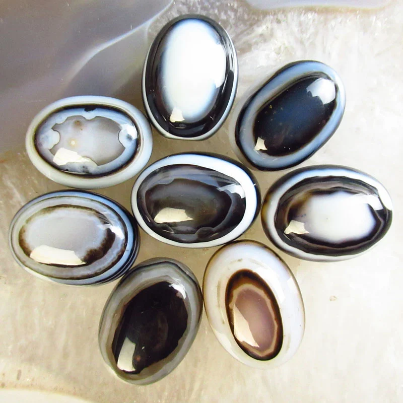 5Pcs 20x15mm Oval Shaped Best Quality Natural Crystal Gemstone Agate Shiva Eyes Stone Wholesale Shiva Eyes Cabochon