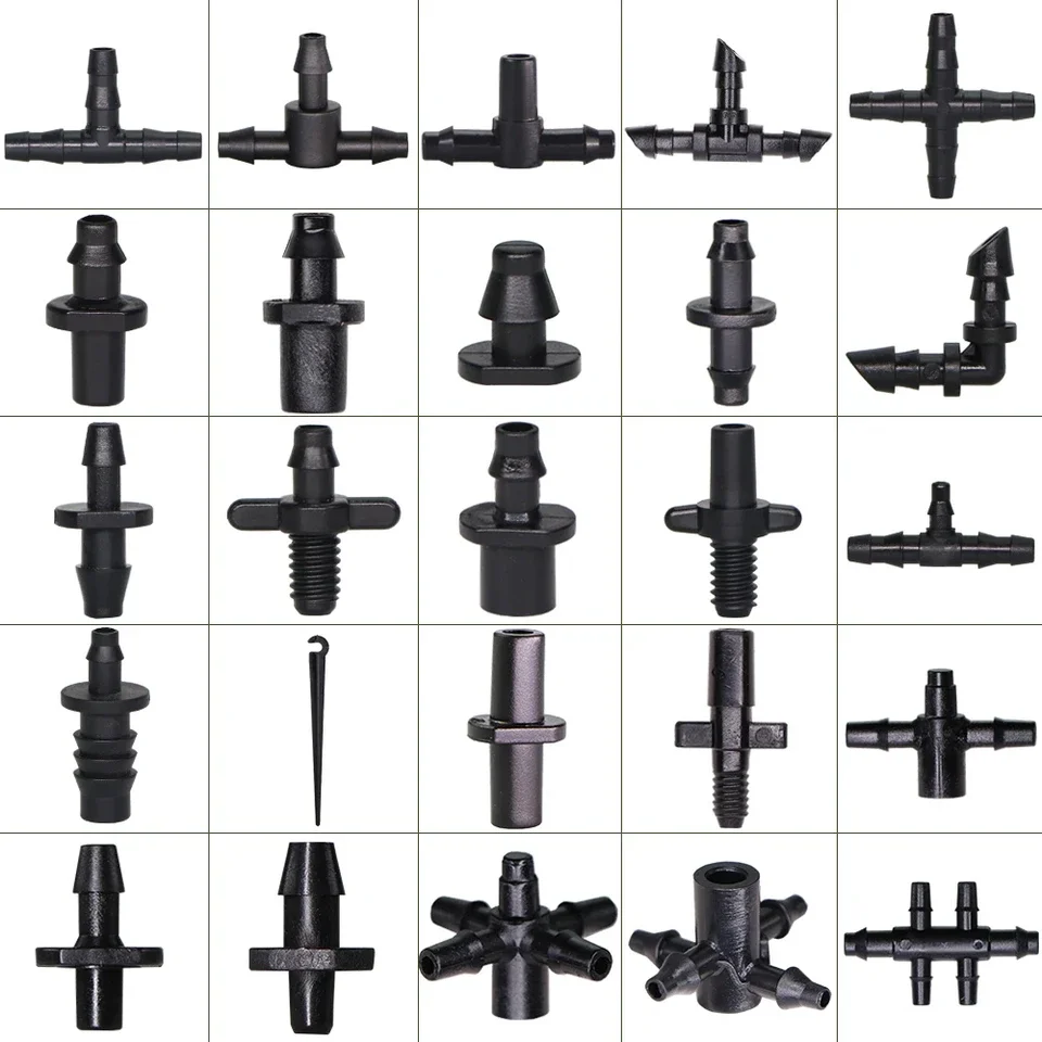 10 to 1000 units drip irrigation fittings for 6.35 mm tubing compatible barbed tees crosses end plugs and adaptors engineered fo