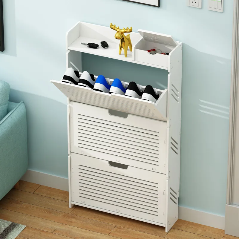 Ultra-thin tipping bucket shoe cabinet 17cm simple European small apartment space-saving entrance