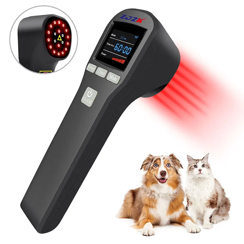 

Dog Cold Laser Therapy for Knee Ligament Injuries Healing Pain Relief Anti-inflammation Tissue Repair 4x808nm+16x650nm 880mW