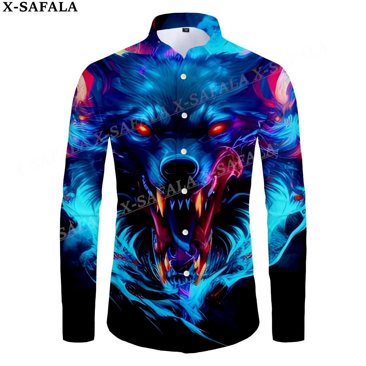 

Native Dark Wolf Moon Dream Catcher 3D Print Men's Luxury Shirt Turn-down Collar Buttoned Up Long Sleeve Tops Hip Hop Tee-13