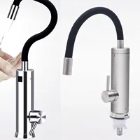 Electric Instant Heating Faucet 360 °   Rotatable 220V W/ Led Temperature Display Continuous Heater Kitchen Faucet 3000W