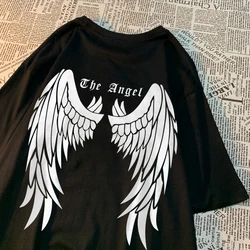 The White Wings Of Angels Men Women Tops Pattern Crewneck T-Shirt Pattern Oversize Tee Clothing Harajuku Loose Tshirt Couple