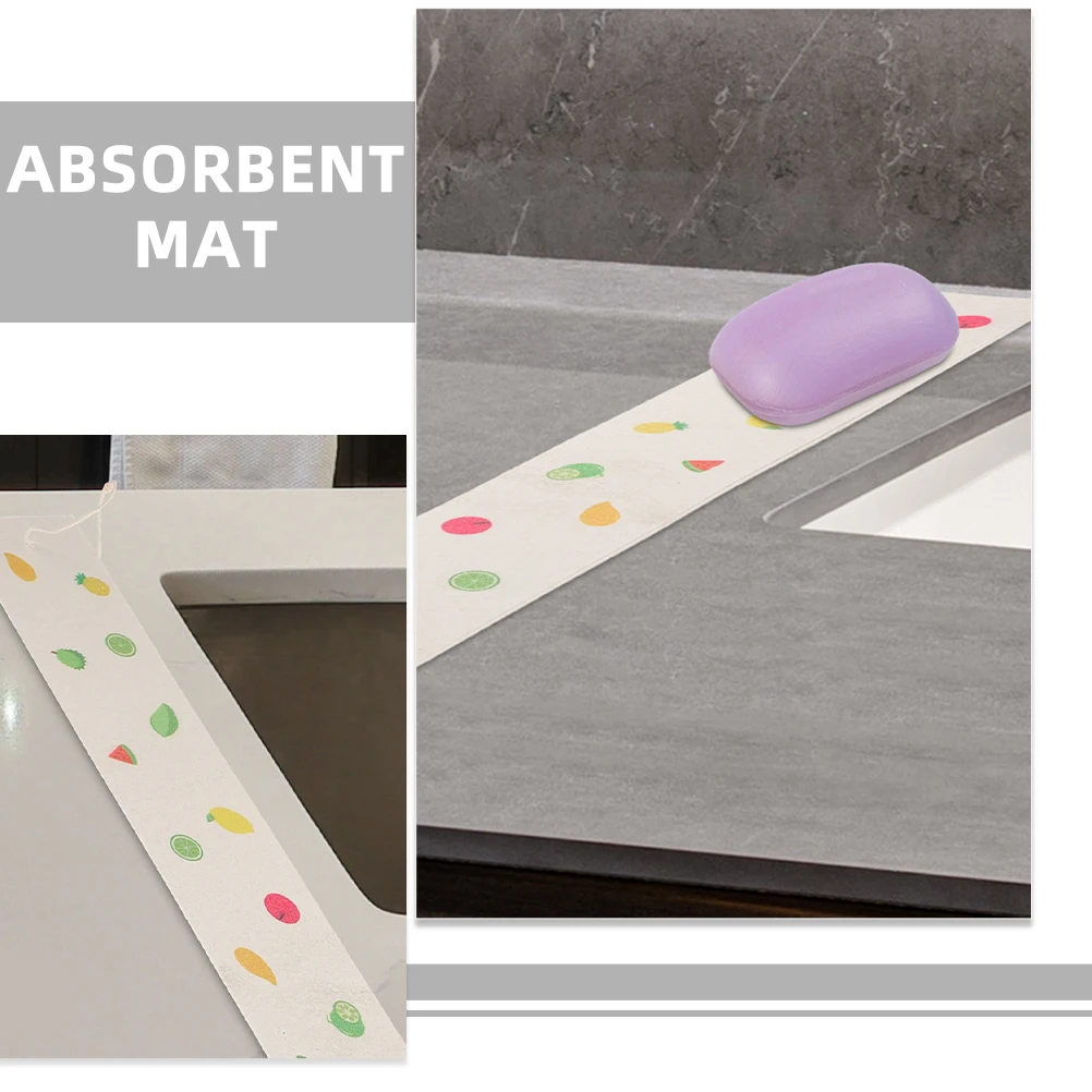 

2 шт. впитывающих ковриков для столешницы в ванной, губка из древесной массы для мыльницы, подставки для стаканов, для поддержания чистоты и порядка на столе