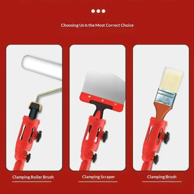 Multi-Angle Paint Brush Extender Clamp,Paintbrush Extension Pole Attachments,High Ceiling,Walls,Moldings,Corner,Edger Paint Too