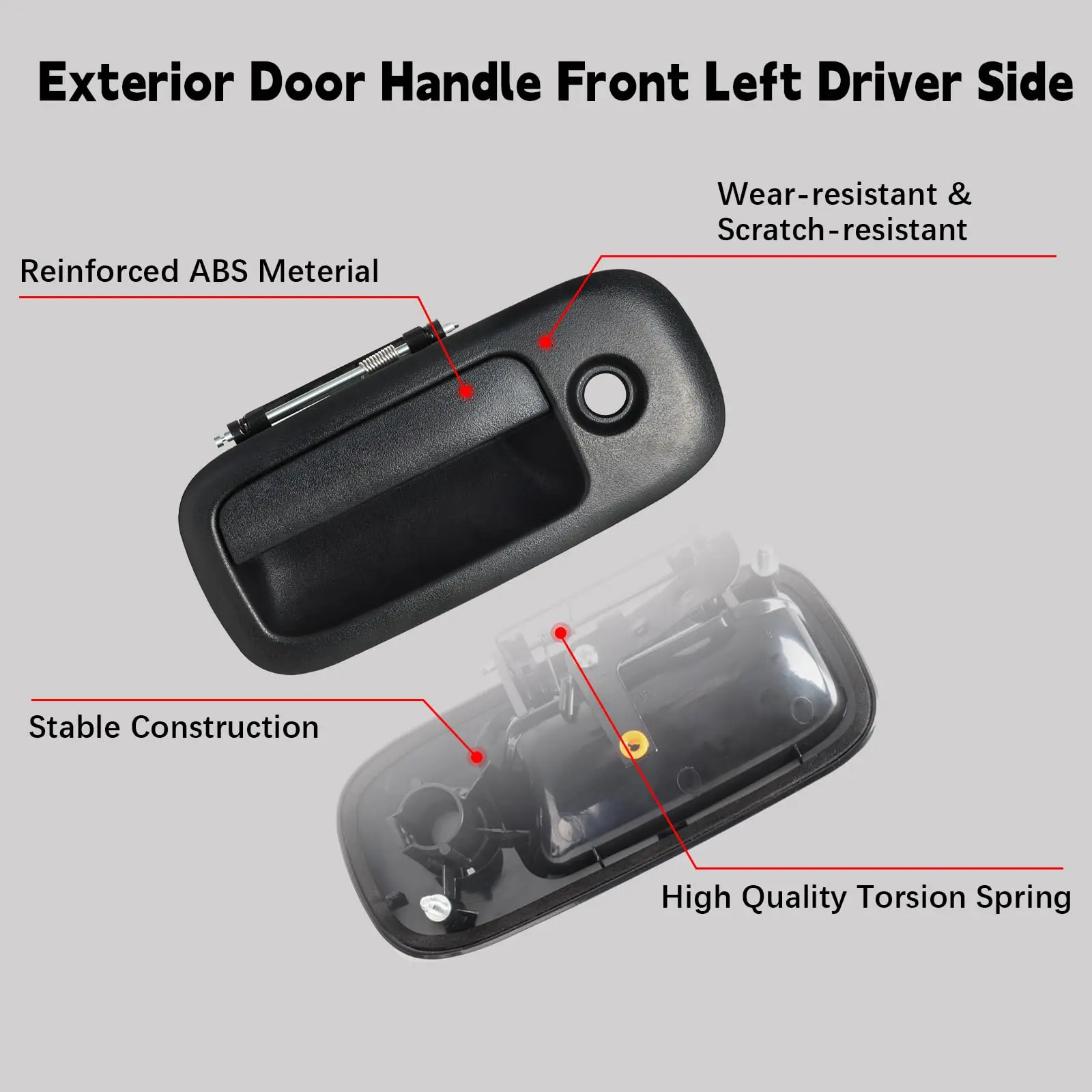 Exterior Door Handle15167641 25942271 Front Left Driver Side with Key Hole Replacements for 1996-2009 Chevy Express /GMC Savana