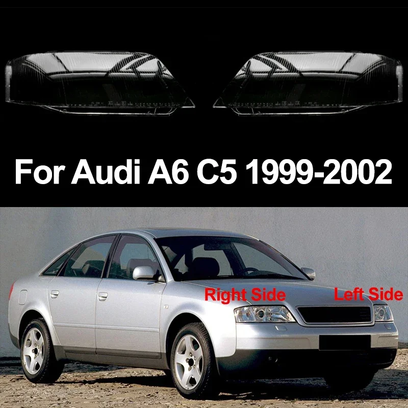 Car Headlight Lens Cover For Audi A6 C5 1999-2002 2000 2001 Transparent Lampshade Clear Headlamp Shell Auto Accessoires