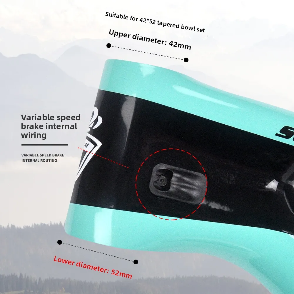 Rama rowerowa górskiego typu riding pulse JIMAITEAM z włókna węglowego, pełne wewnętrzne prowadzenie linek, rama rowerowa terenowa, jasnozielona