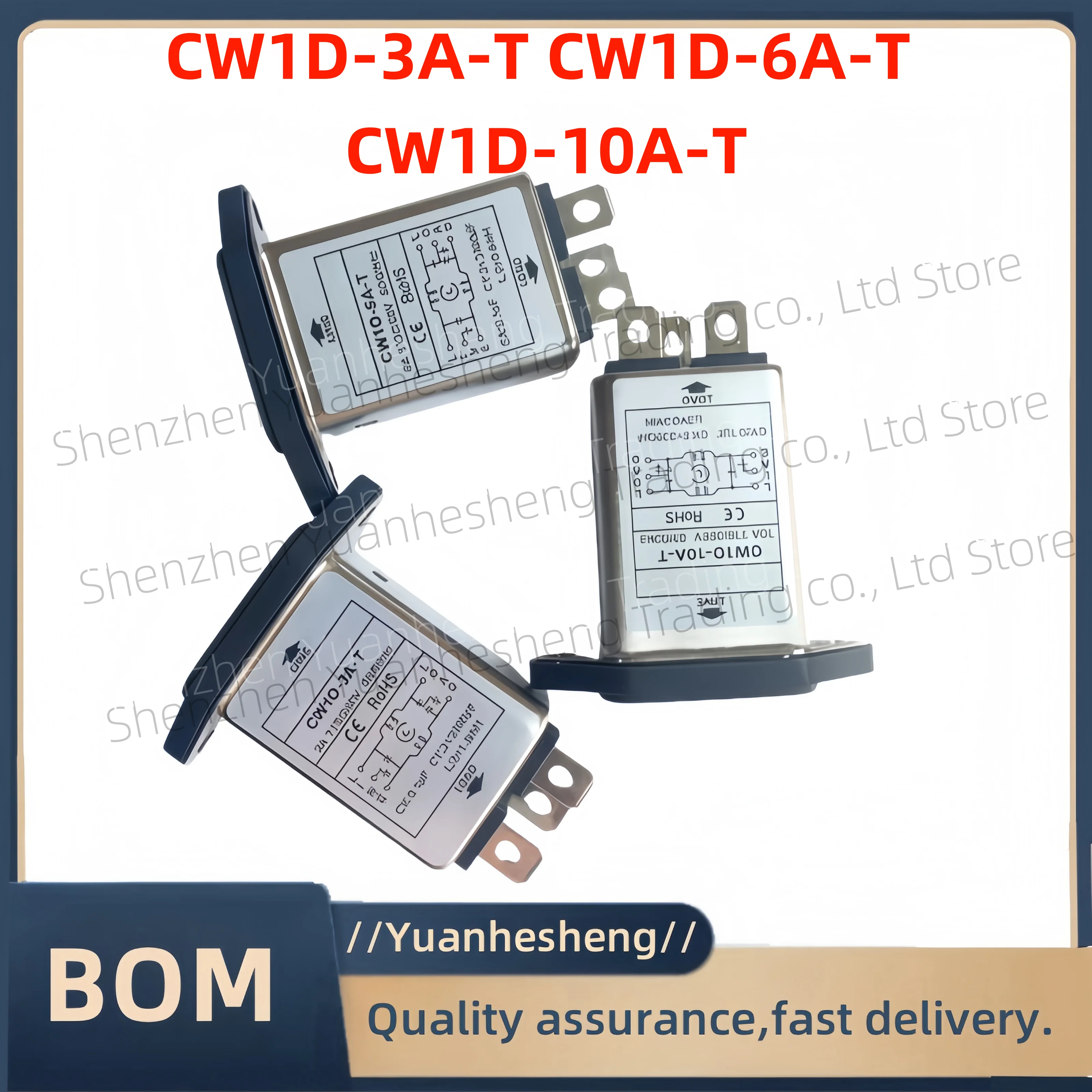 Brand new and original  Single-phase T-socket AC 220V anti-interference EMI purifier CW1D-T 3A 6A 10A -T power supply filter  