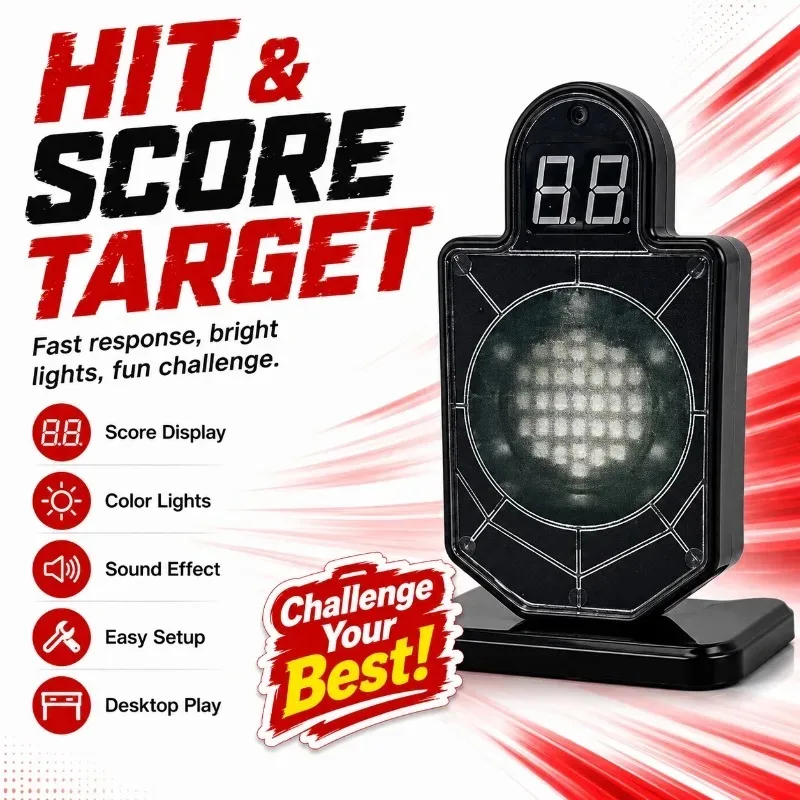 Recreational Light‑effect Scoring Induction Target, Laser‑sensing Hobby Model Accessory for Casual Backyard Activities