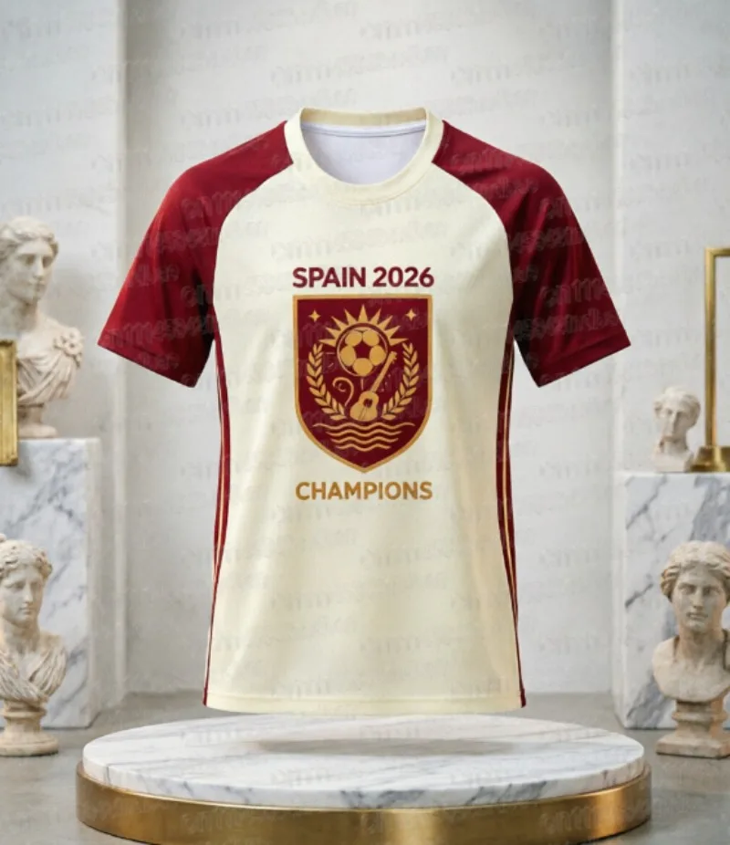 2026 Spanish Style Jersey Championship Edition Fan Celebration Football Uniform Uniform FamilyMatching Outfits Tops Tees