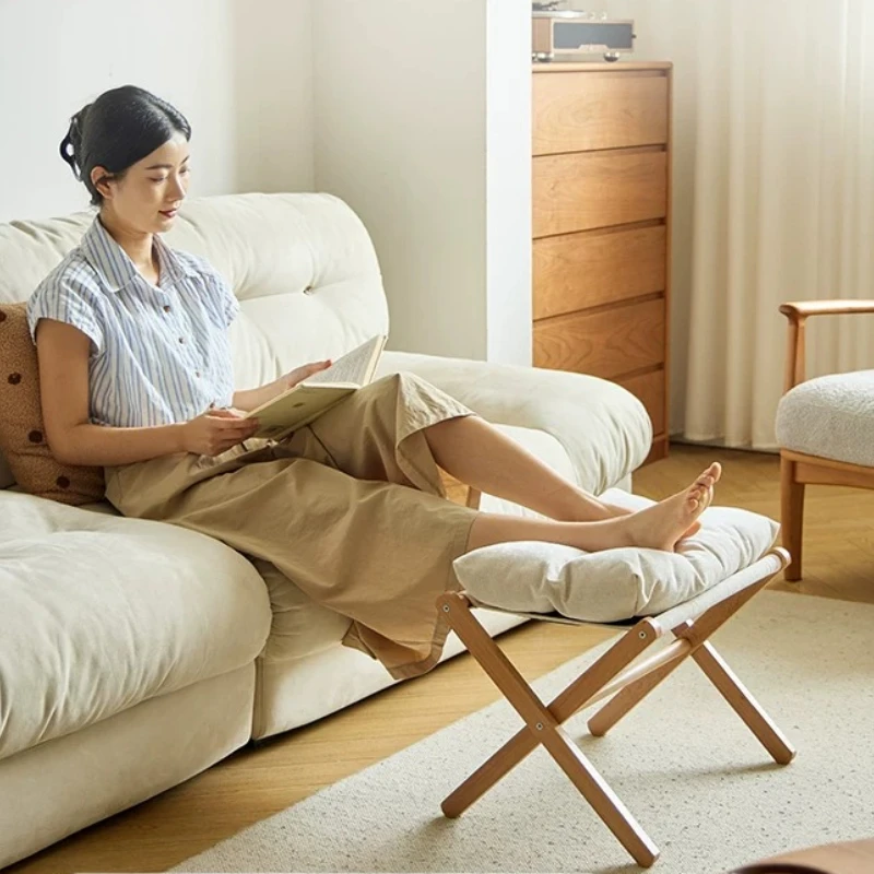 Minimalist Foot Stool Nordic Elegant Lounge Office Foot Stool Dressing Tble Portable Foot Rest Under Desk Balcony Furniture