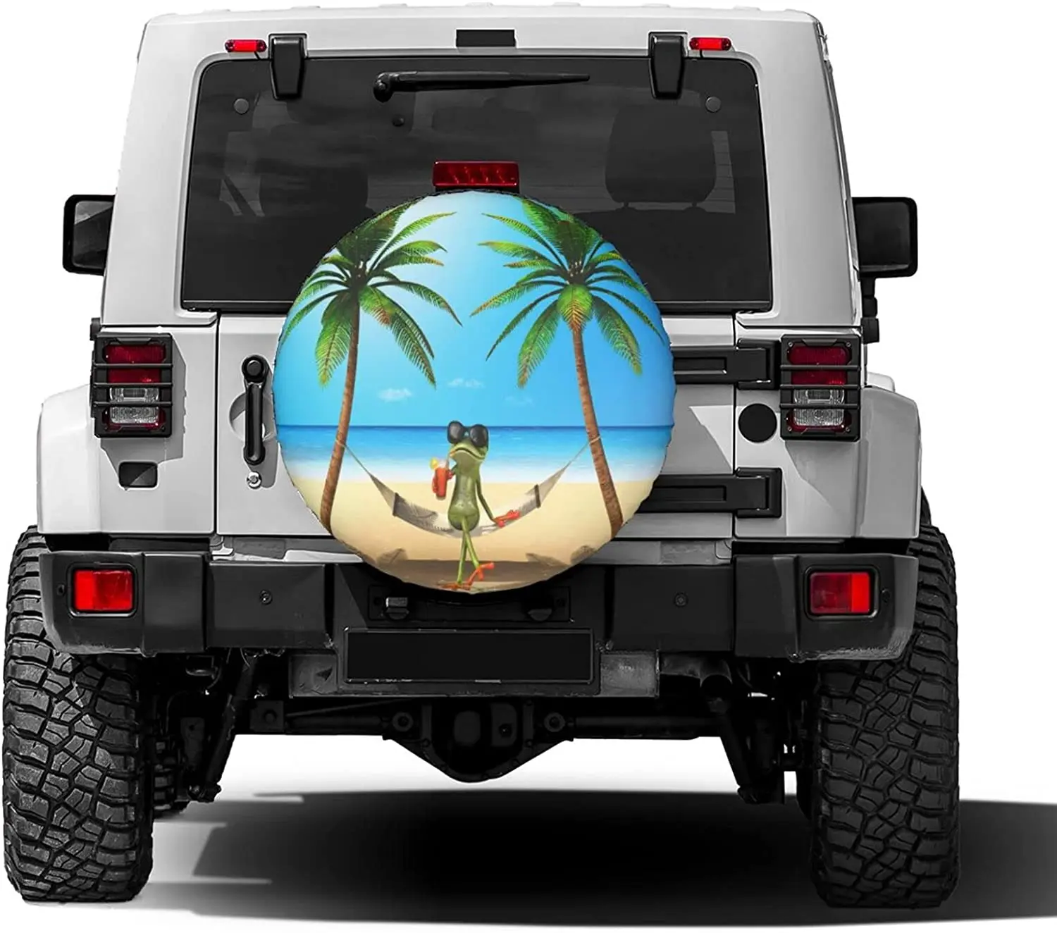 Frog Holiday Spare Tire Cover Universal Wheel Tire Protectors for Jeep Trailer Rv Van SUV Truck Camper 14 15 16 17 Inch