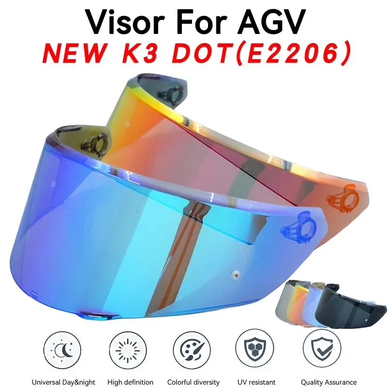 Helmet Visor for NEW AGV K3 DOT(E2206) Motorcycle Helmet Lens Windshield Shield Goggles Screen Mica Accessories