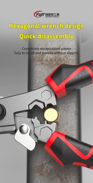 Multi-Functional Electrician Scissors, Crimping Wire Cutting Tool with Wrench Function for Metal Sheet and Cable Cutting 4 Multi-Functional Electrician Scissors, Crimping Wire Cutting Tool with Wrench Function for Metal Sheet and Cable Cutting 4