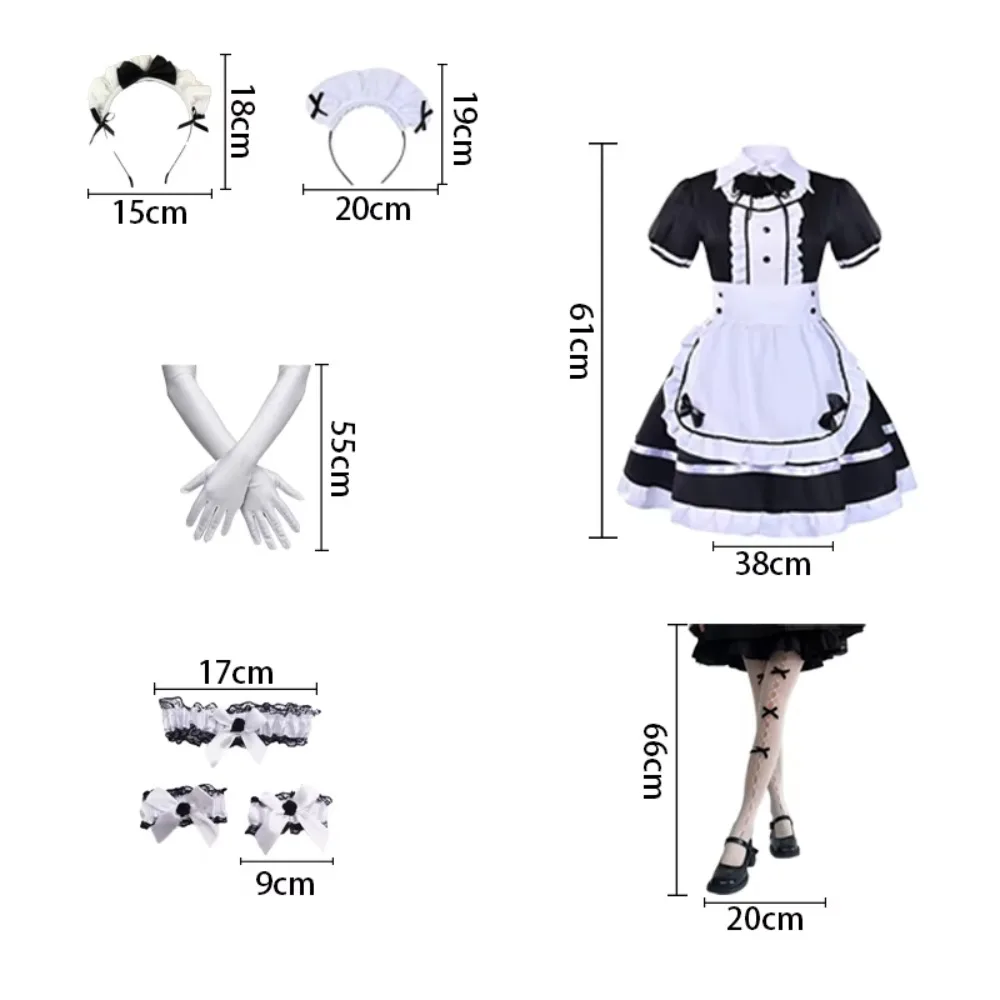 PESENAR الفرنسية خادمة المئزر لوليتا فستان بتصميم حالم تأثيري حلي فروي القط الأذن قفازات الجوارب مجموعة