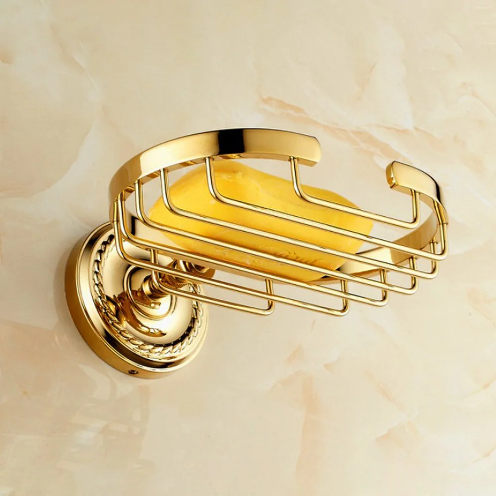 Gold Color Brass Bathroom Wall Mounted Soap Dish Holder aba607 - view 3