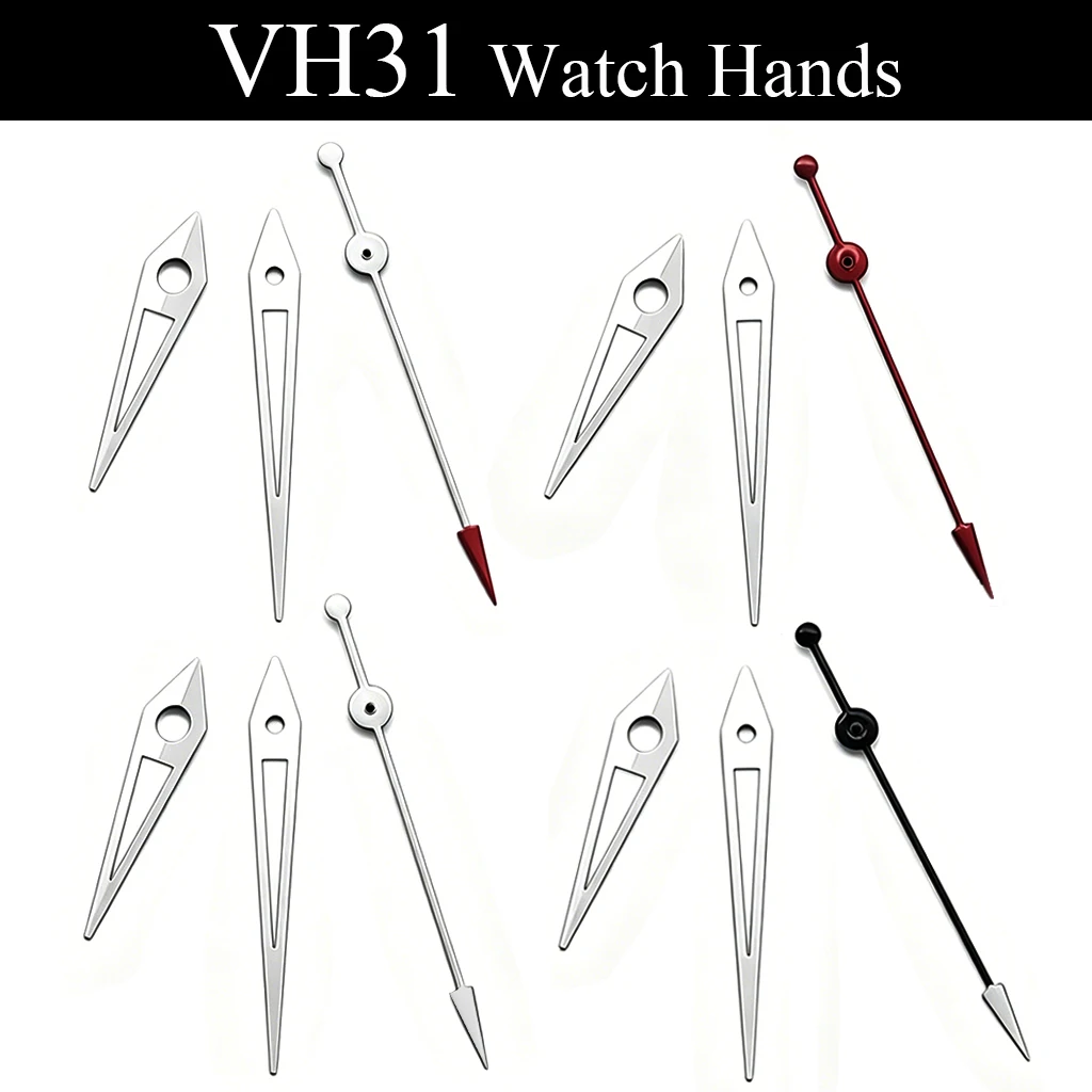 VH31 Silver Watch Hands Green Luminous Fit VH31 Watches Movement Accessories