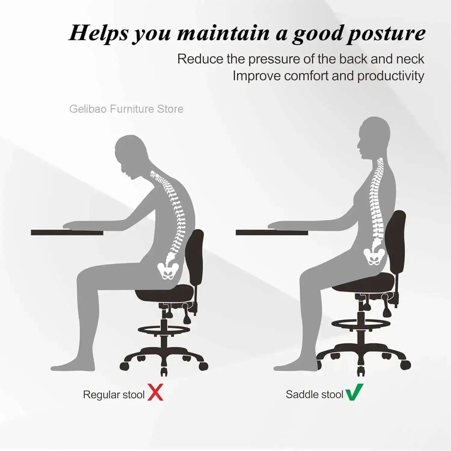 Kursi Sandaran Ergonomis, Kursi Ahli Kecantikan untuk Dokter Gigi, Dokter, Medis, Salon