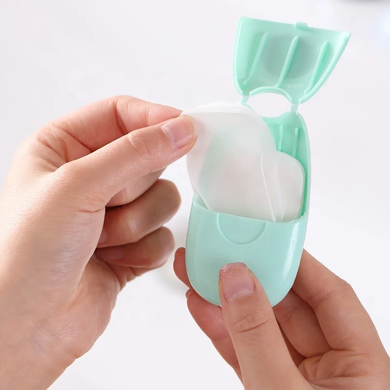 Portable Washing Hand Bath Travel Scented Foaming Small Soap Box Paper ravel Home With Cover Small/big Sizes candy color