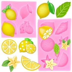 Lemon Fondant Mold Summer Fruit Flower Silicone Candy Chocolate Mold Lemon Slices Resin Mold Cupcake Topper Cake Decorating Tool